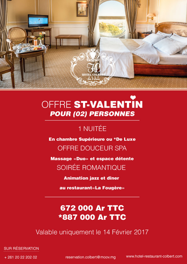 Valentine offer at the Hotel Colbert